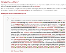 Wiki Comment Spam-Example